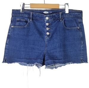 Old Navy Boyfriend Jean Shorts Button Fly Frayed Hem 14